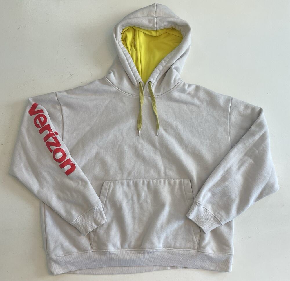 Design Collective Verizon Mens 2XL Hoodie Sweatshirt Pullover Off White